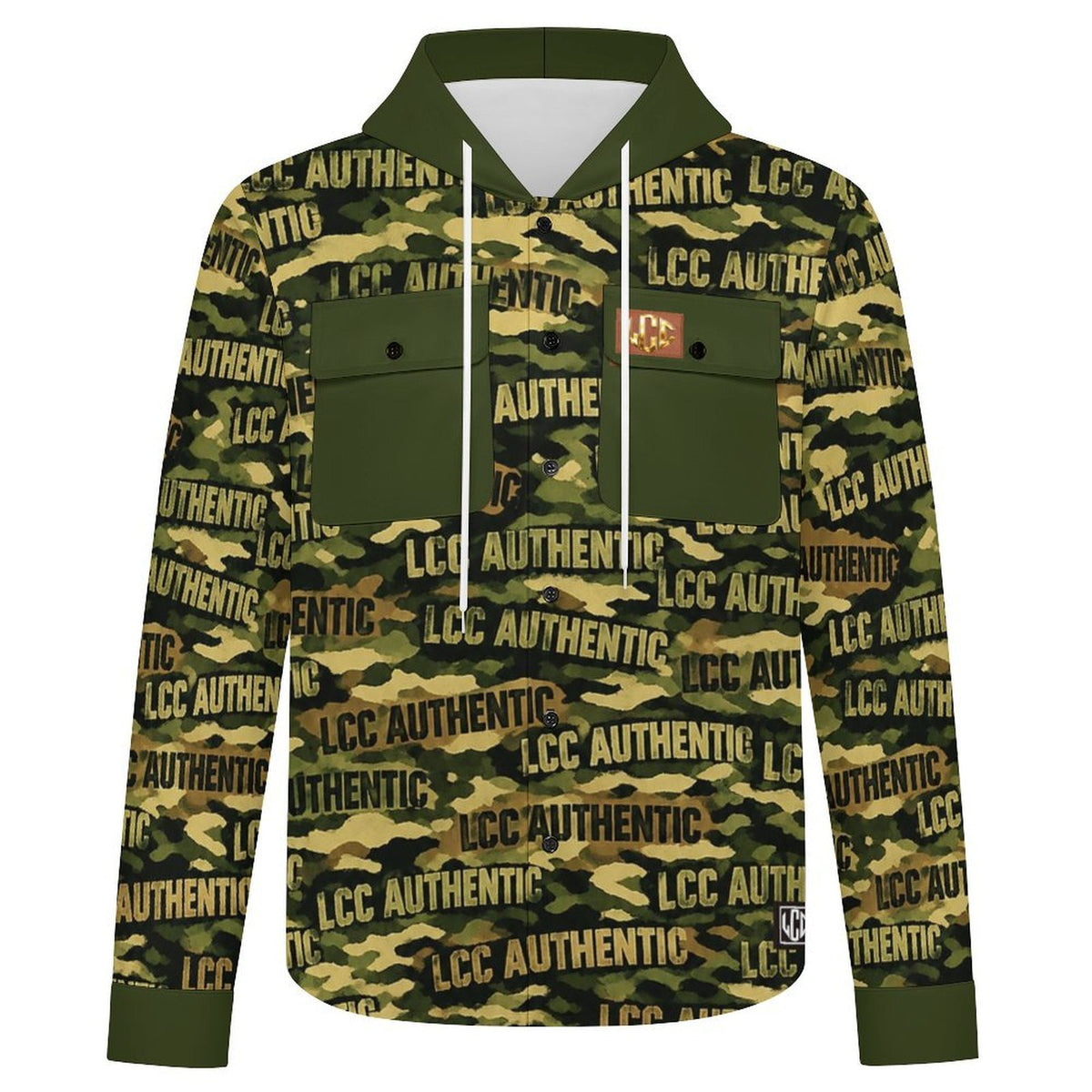LCC CAMOUFLAGE Men's Long‑Sleeve Hooded Shirt Jacket