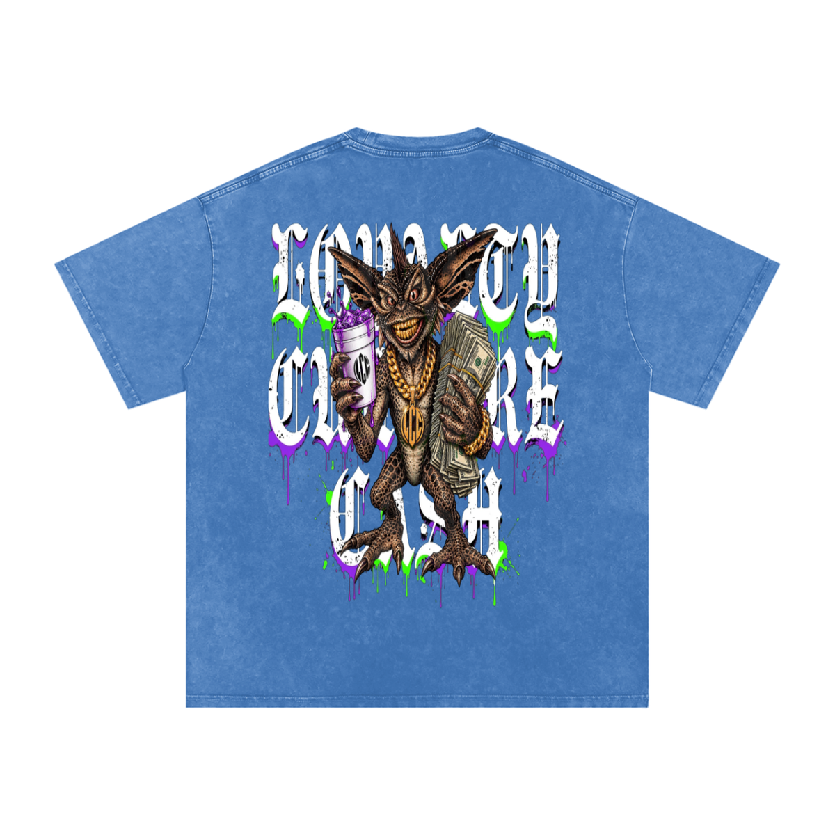 GREMLINS Snow Washed Oversized Cotton T-Shirt