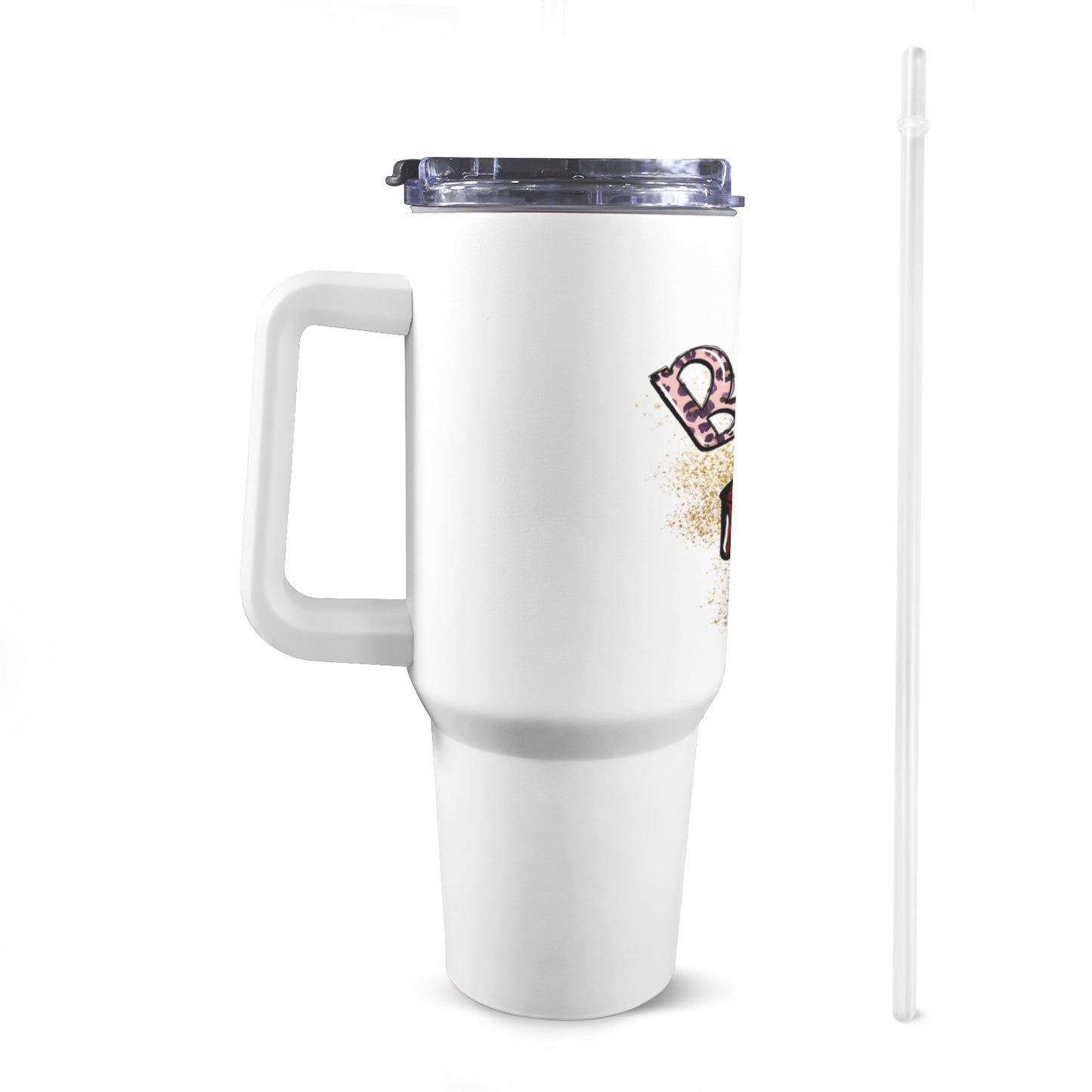 BLACC QUEEN 40oz Tumbler with White Handle