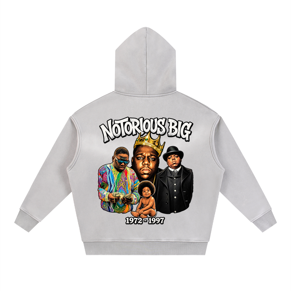 NOTORIOUS BIG Sunfade Two-way Zipper Boxy Fleece Hoodie