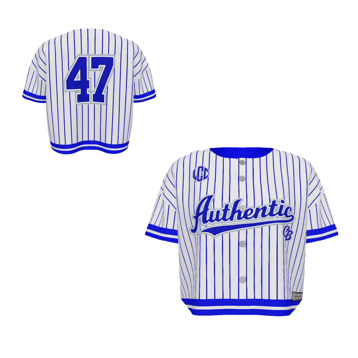 AUTHENTIC LEAGUE WHTBLUE Women’s Short Sleeve Baseball Jersey
