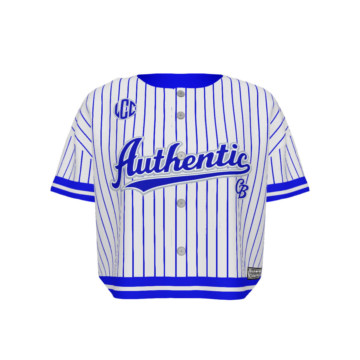 AUTHENTIC LEAGUE WHTBLUE Women’s Short Sleeve Baseball Jersey