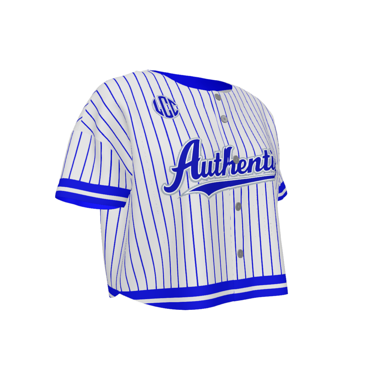AUTHENTIC LEAGUE WHTBLUE Women’s Short Sleeve Baseball Jersey