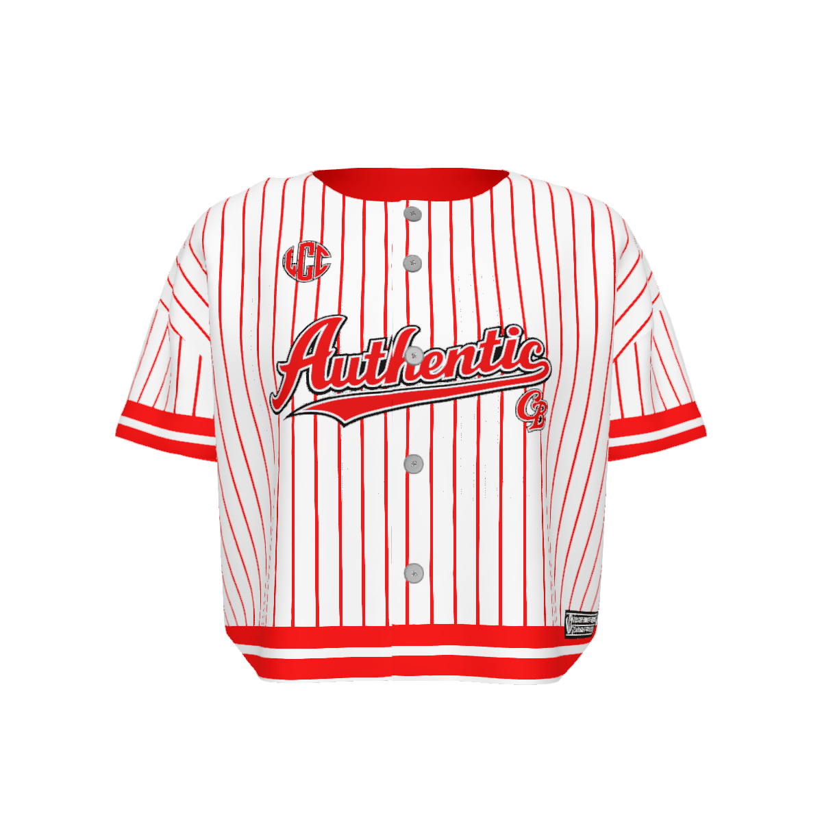 AUTHENTIC LEAGUE WHTRED Women’s Short Sleeve Baseball Jersey