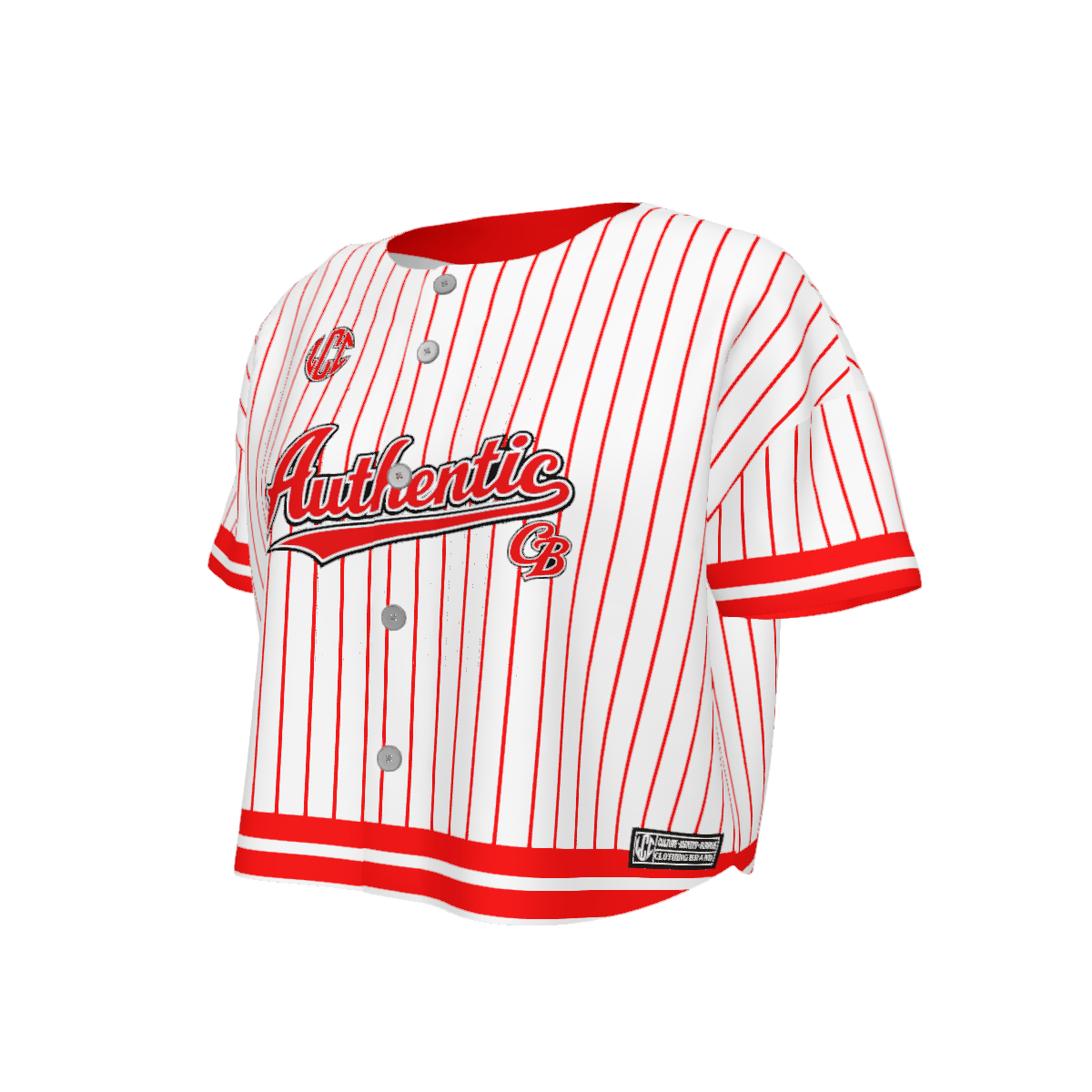 AUTHENTIC LEAGUE WHTRED Women’s Short Sleeve Baseball Jersey