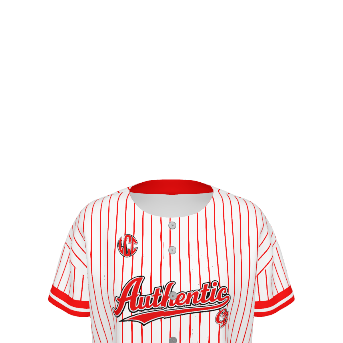 AUTHENTIC LEAGUE WHTRED Women’s Short Sleeve Baseball Jersey