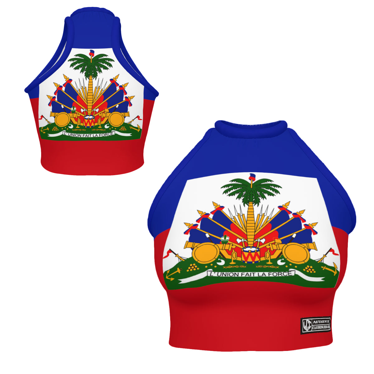 HAITI Women's High Neck Crop Tank Top