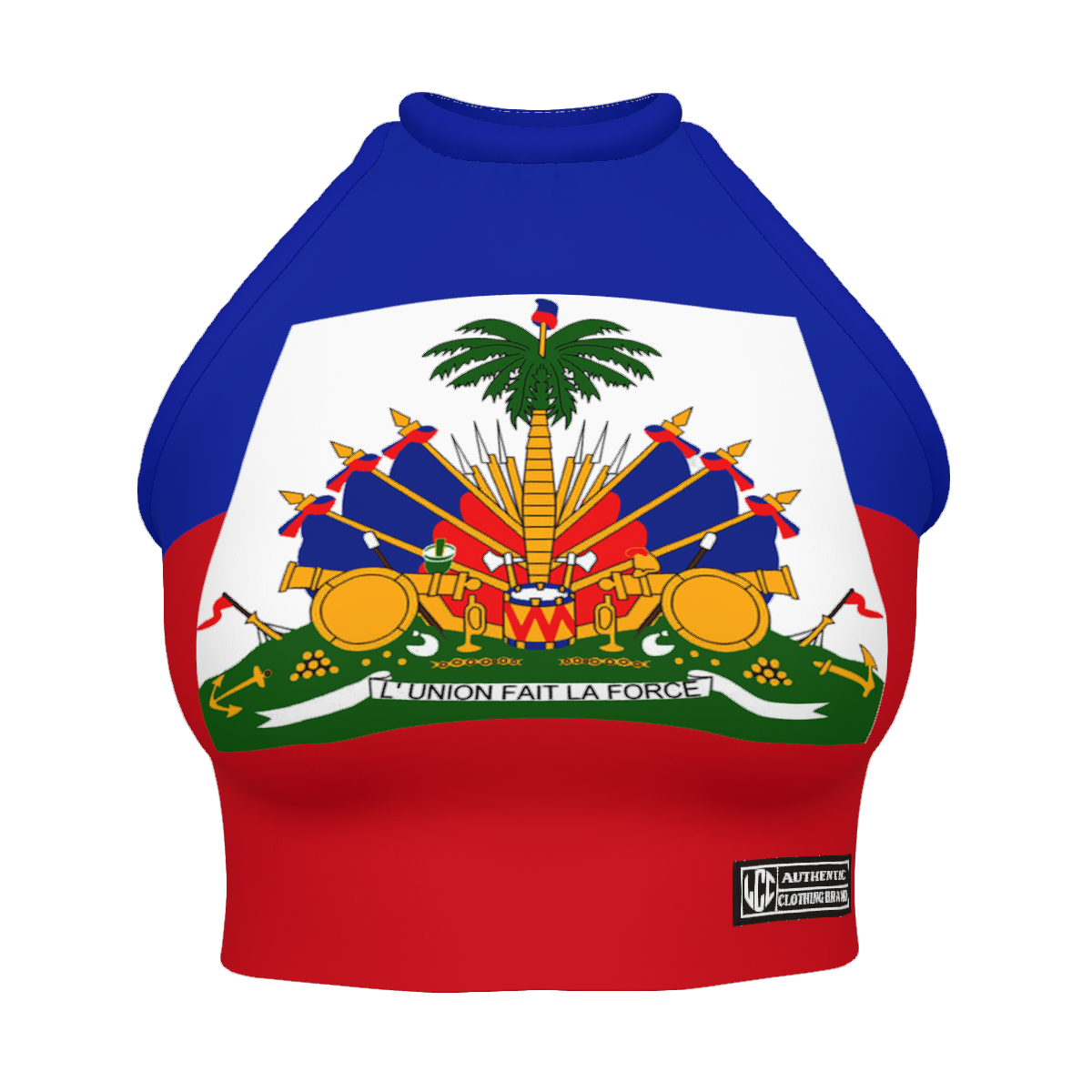 HAITI Women's High Neck Crop Tank Top