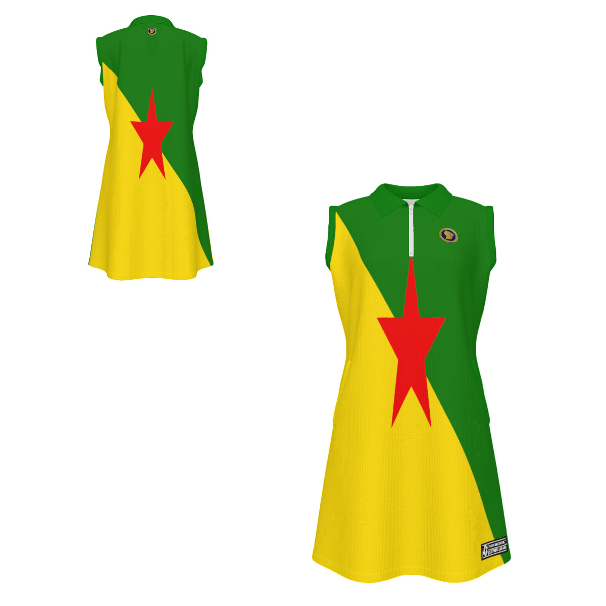 GUYANE Women's Polo Sleeveless Zip Dress With Pockets