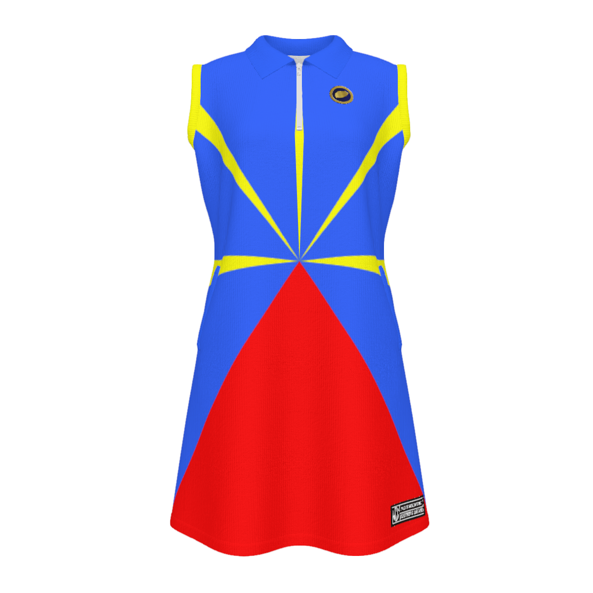 LA REUNION Women's Polo Sleeveless Zip Dress With Pockets