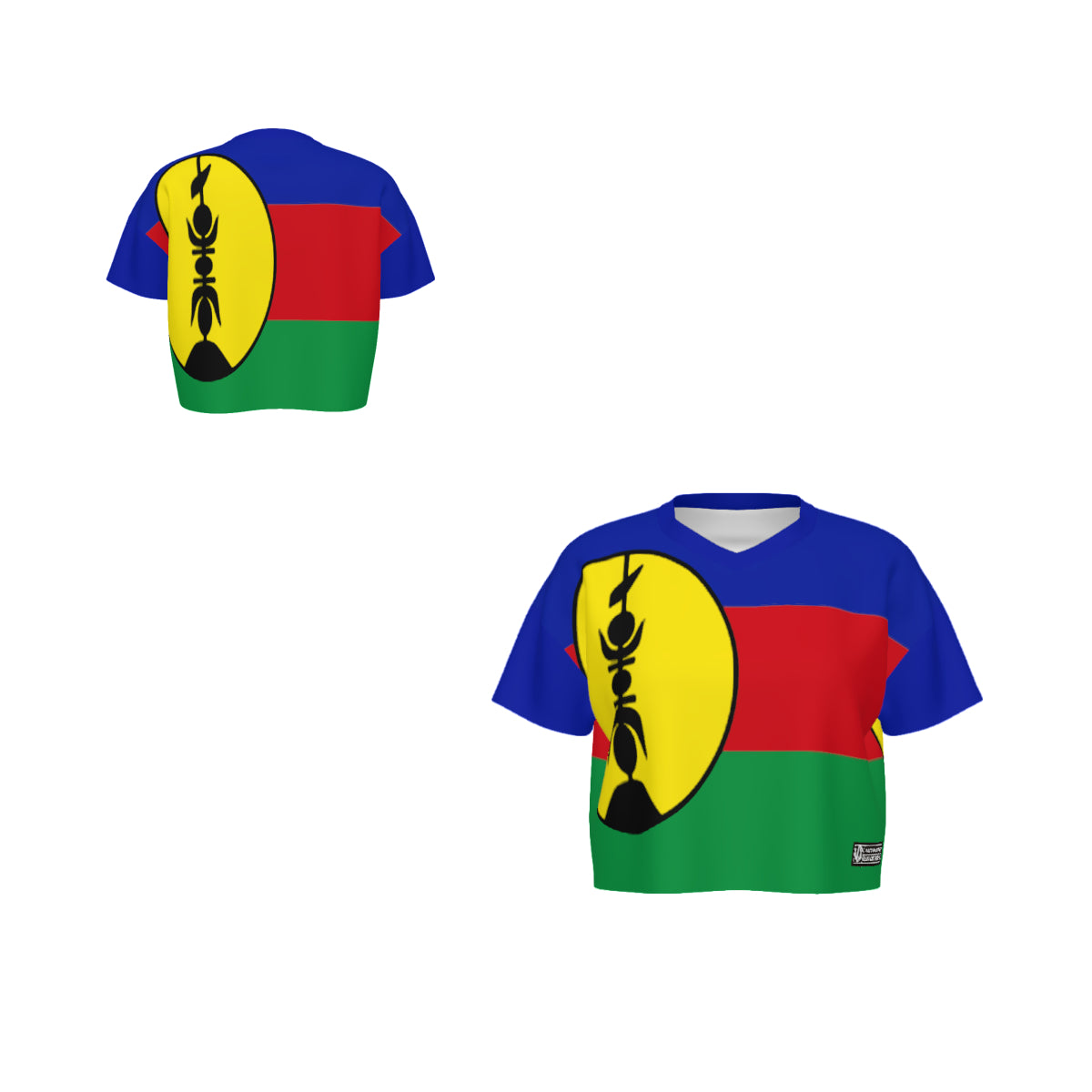 NOUVELLE CALEDONIE Women’s Cropped V-Neck Soccer Jersey