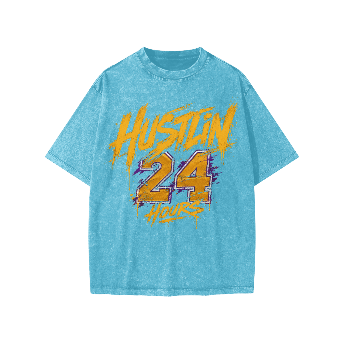 HUSTLIN 24 HOURS Snow Washed Kids' T-Shirt