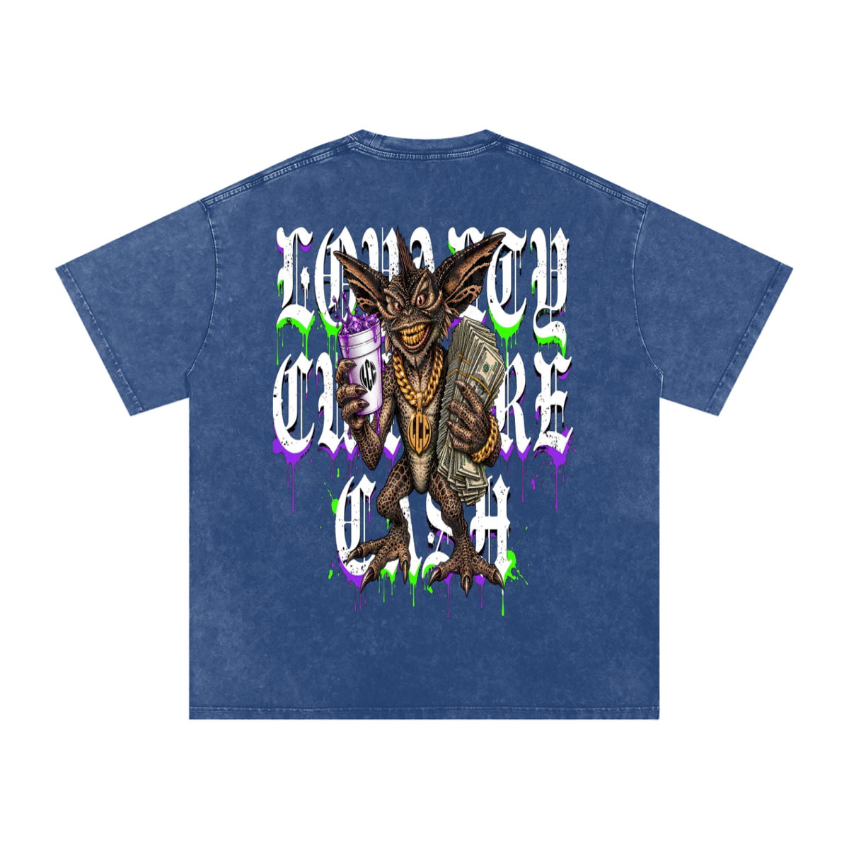 GREMLINS Snow Washed Oversized Cotton T-Shirt