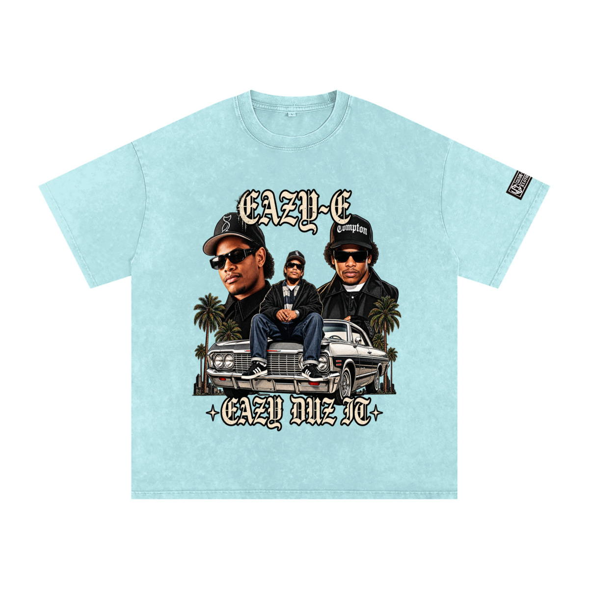 EAZY-E Snow Washed Oversized Cotton T-Shirt