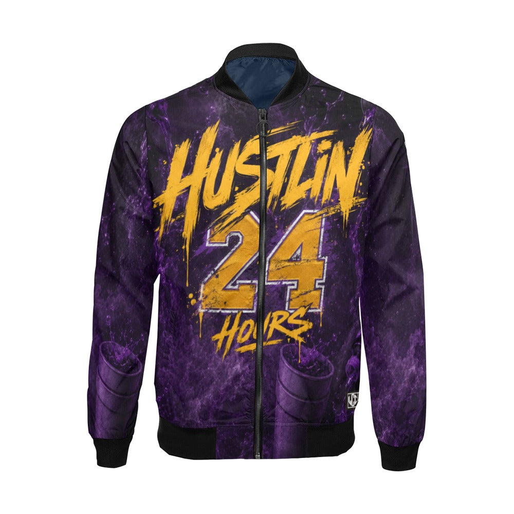 HUSTLIN 24 HOURS Bomber Jacket