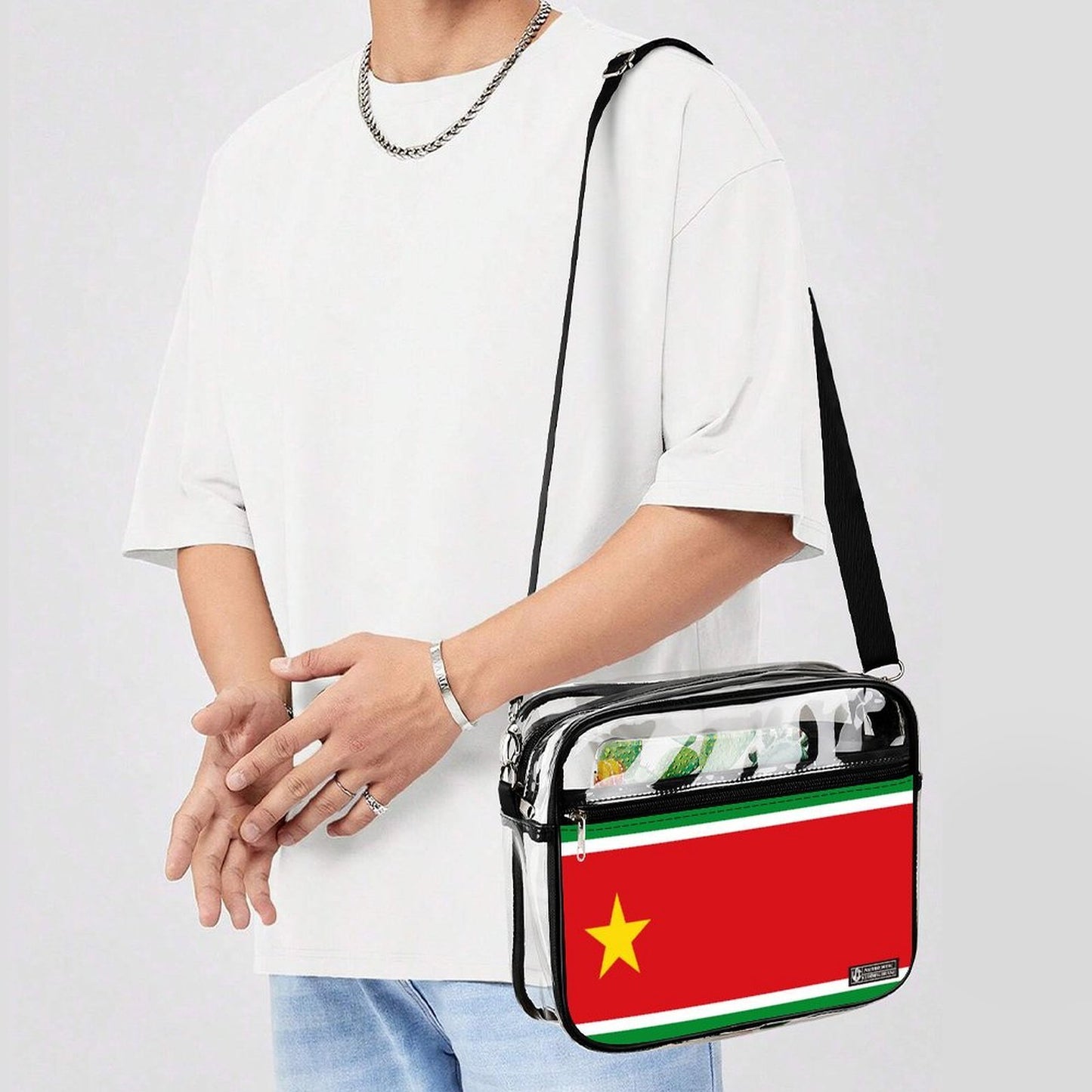GUADELOUPE Large Clear Satchel Bag