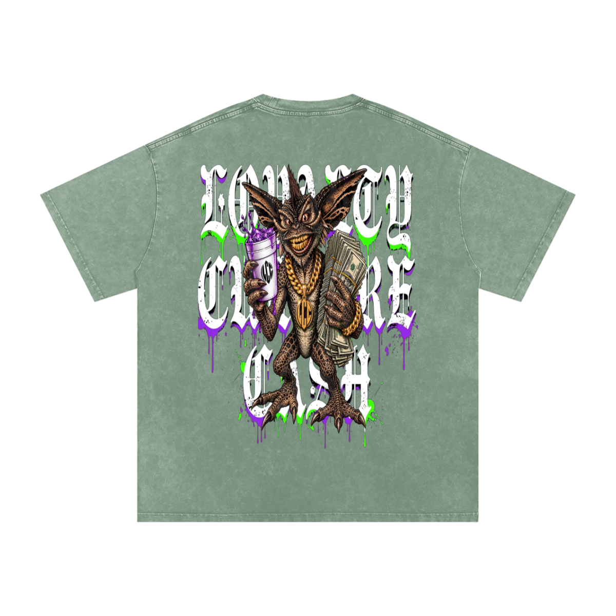 GREMLINS Snow Washed Oversized Cotton T-Shirt