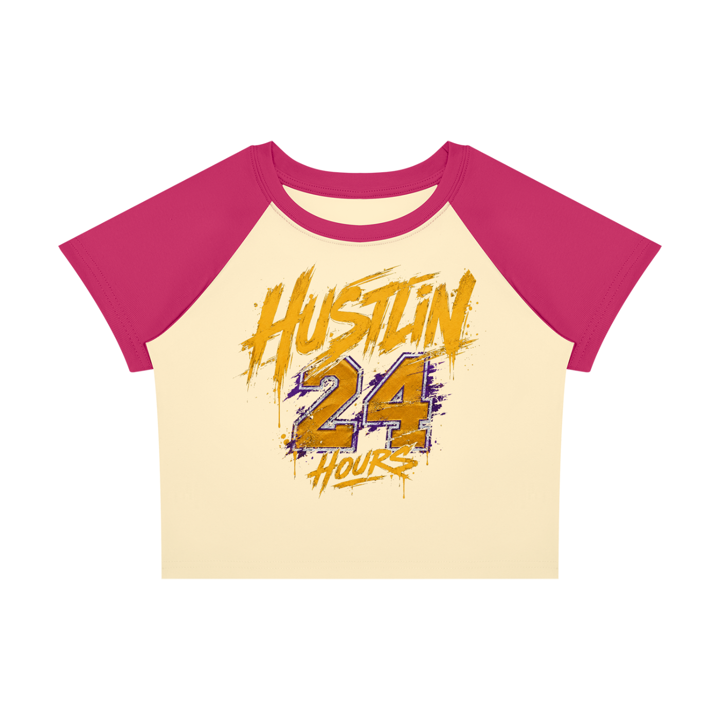HUSTLIN 24 HOURS Women’s Raglan T-Shirt