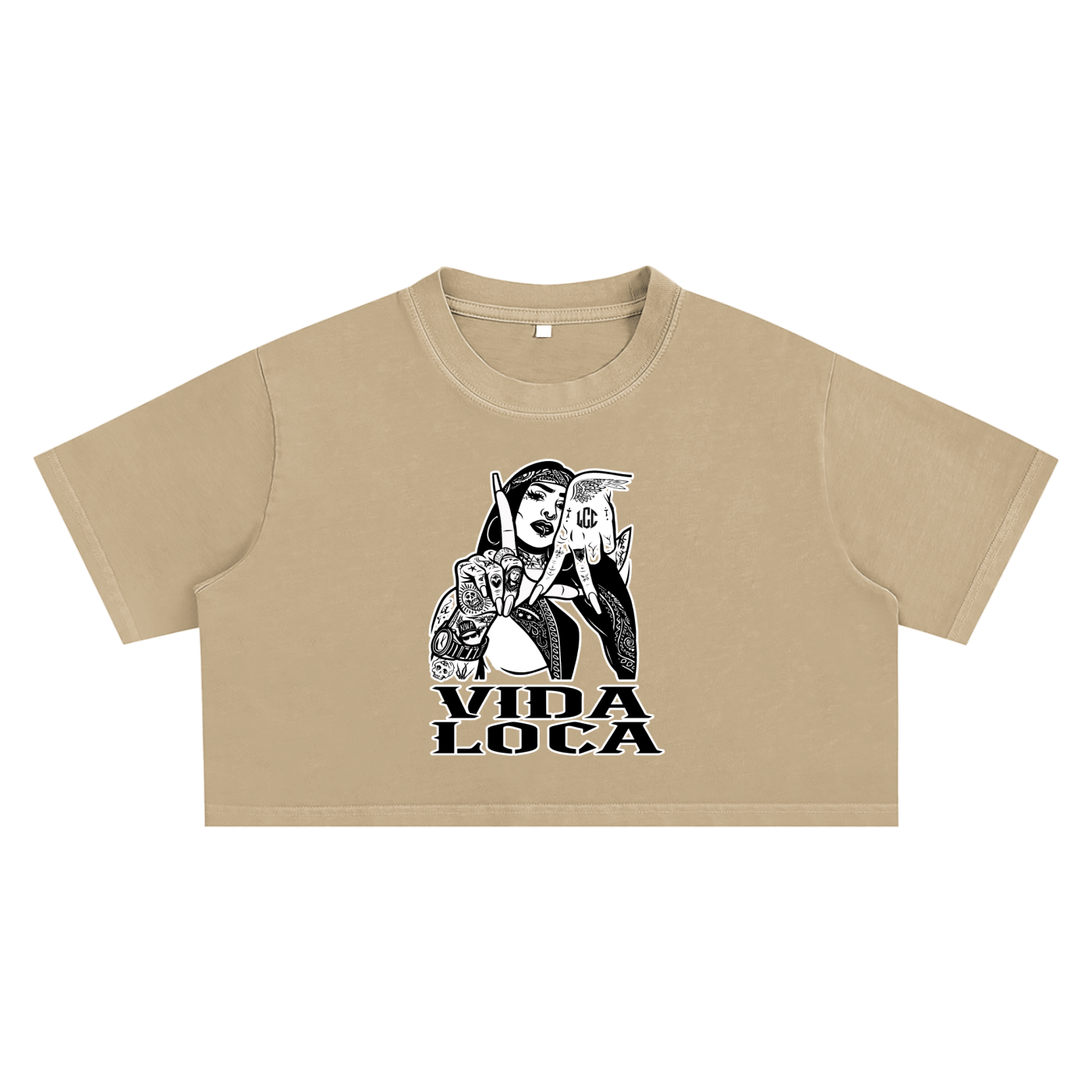 LA VIDA LOCA Snow Washed Crop Top
