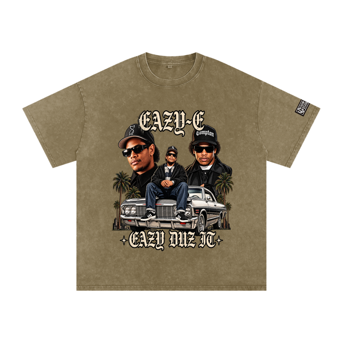 EAZY-E Snow Washed Oversized Cotton T-Shirt