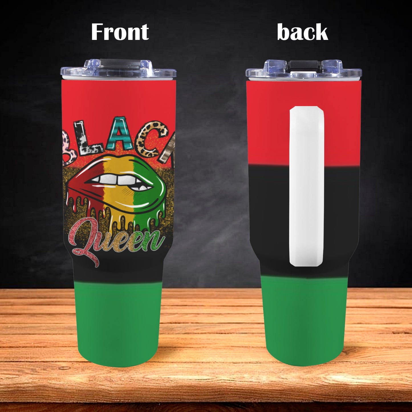 BLACC QUEEN 40oz Tumbler with White Handle
