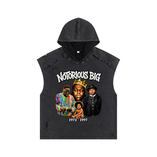NOTORIOUS BIG Snow Washed Boxy Hooded Tank Top