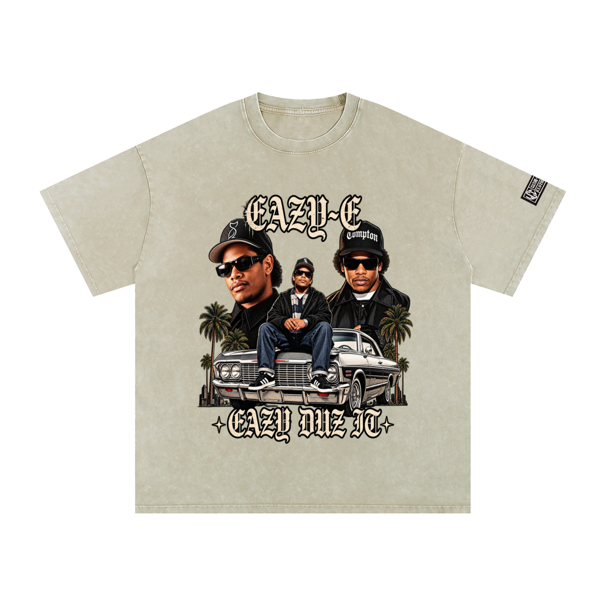 EAZY-E Snow Washed Oversized Cotton T-Shirt