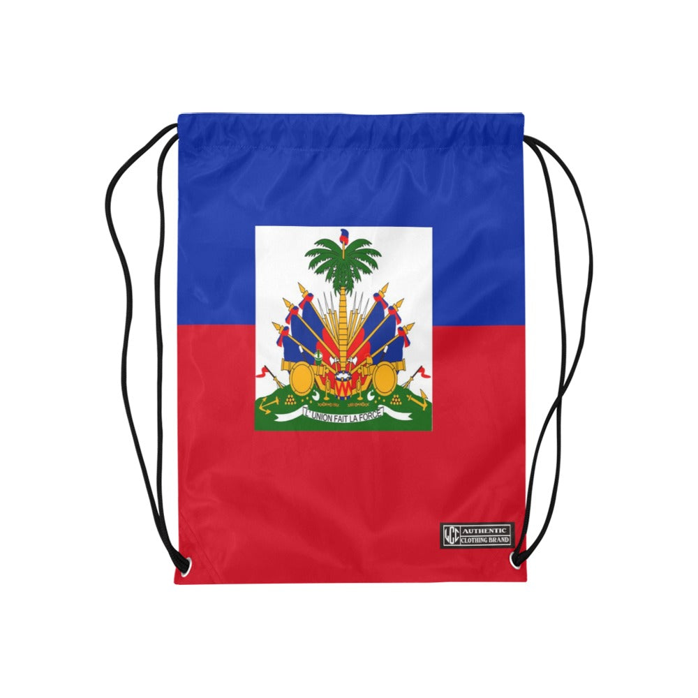 HAITI FLAG Medium Drawstring Bag Model 1604 (Twin Sides) 13.8"(W) * 18.1"(H)