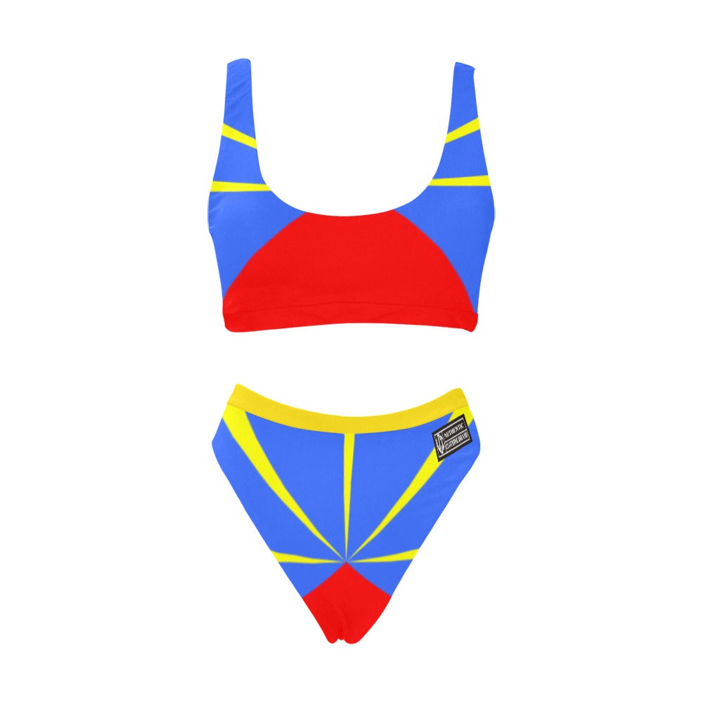 LA REUNION FLAG Sport Top Bikini Swimsuit