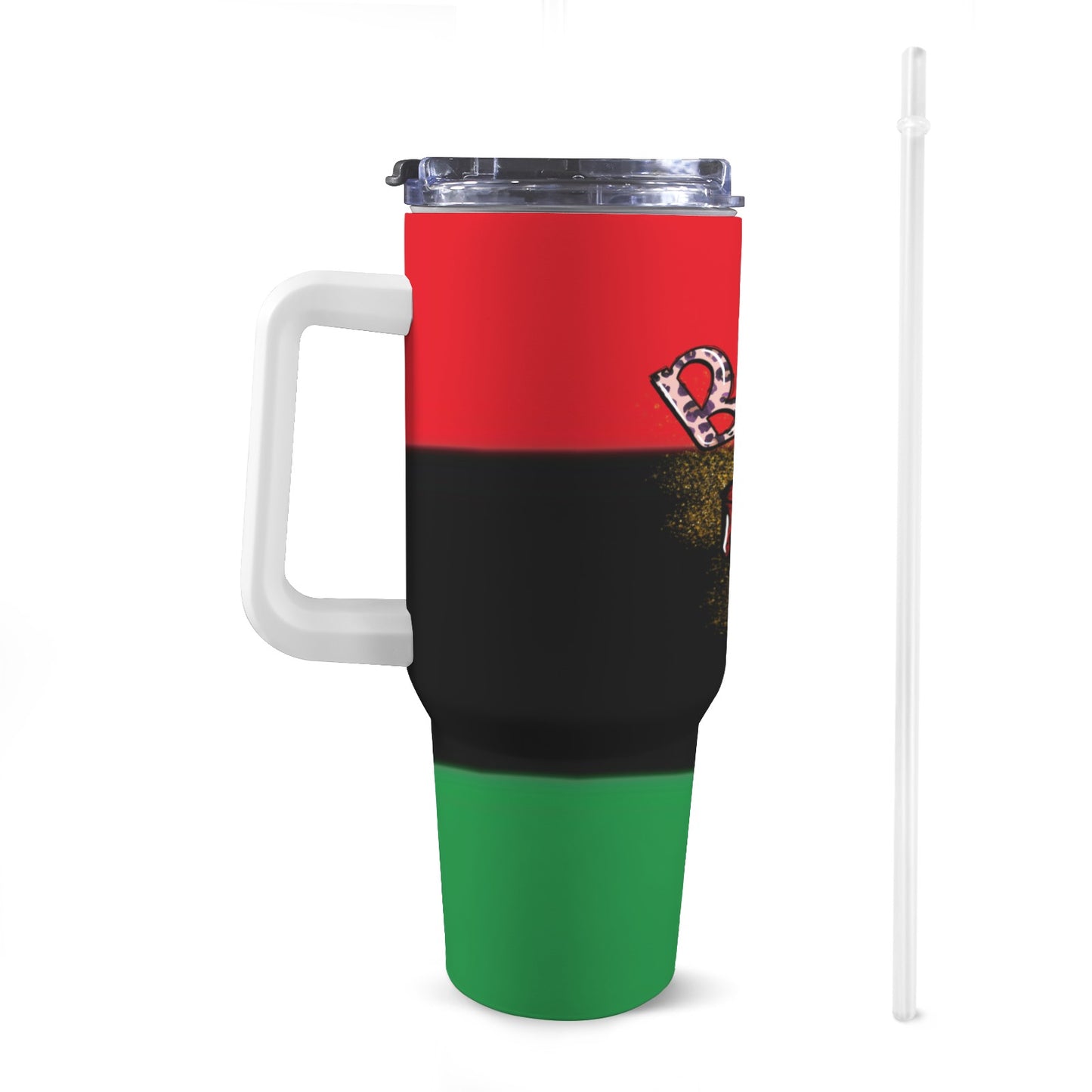 BLACC QUEEN 40oz Tumbler with White Handle