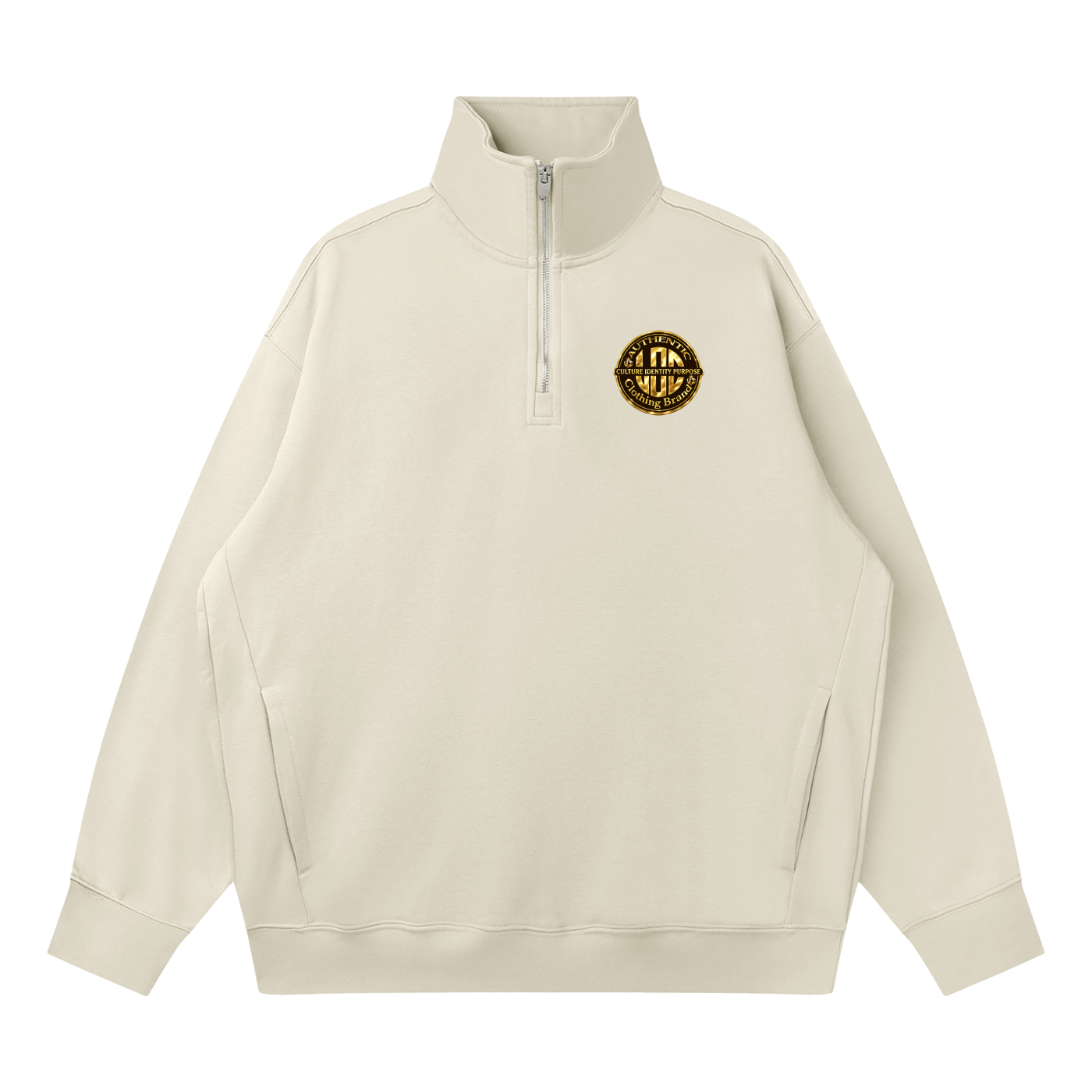 LCC AUTHENTIC GOLD Quarter-Zip Drop Shoulder Sweatshirt
