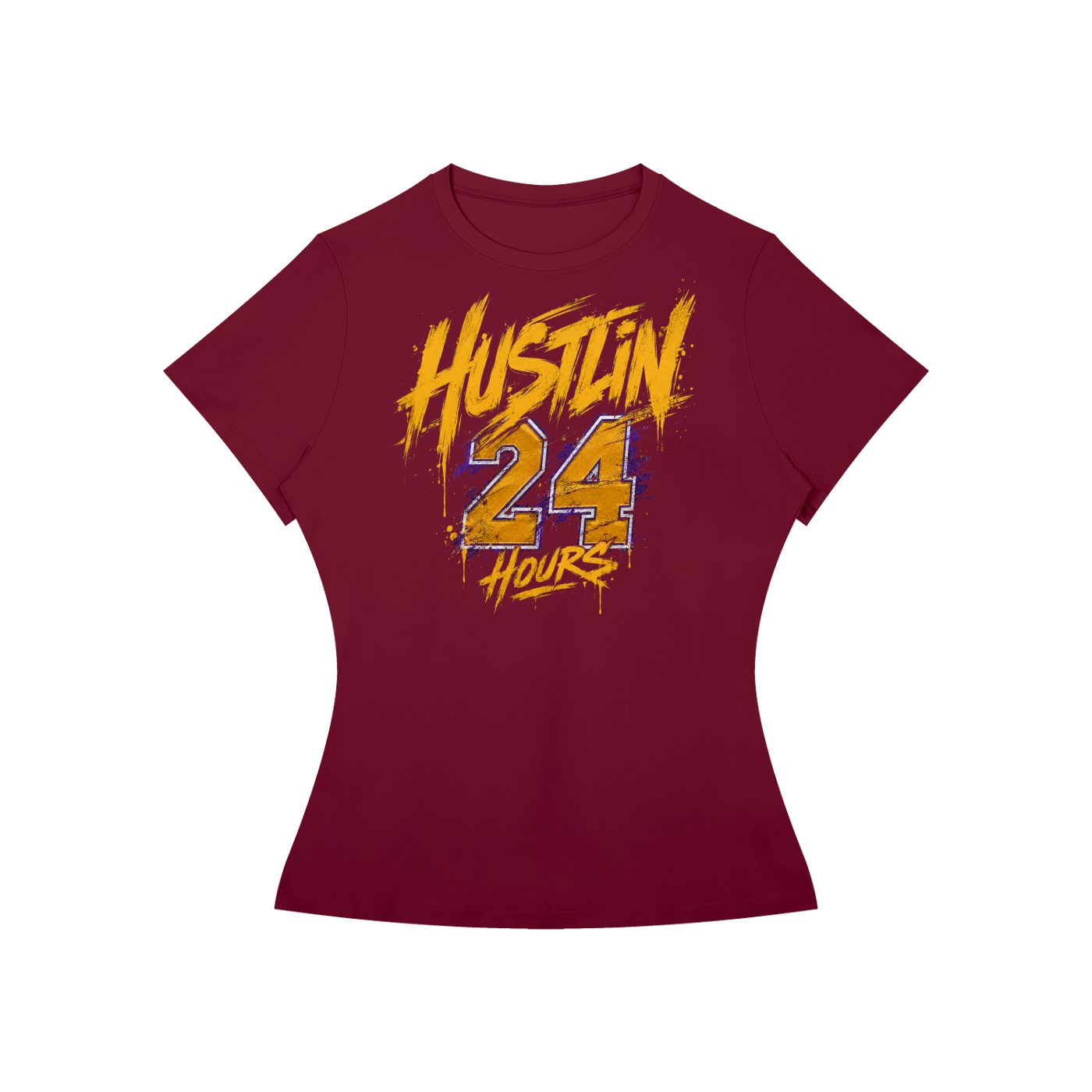 HUSTLIN 24HOURS Women’s Slim Fit T-Shirt