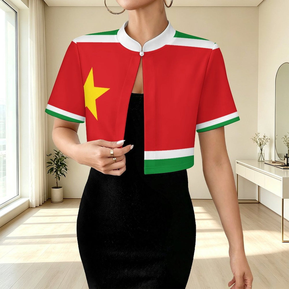 GUADELOUPE Women's Cropped Bolero Jacket