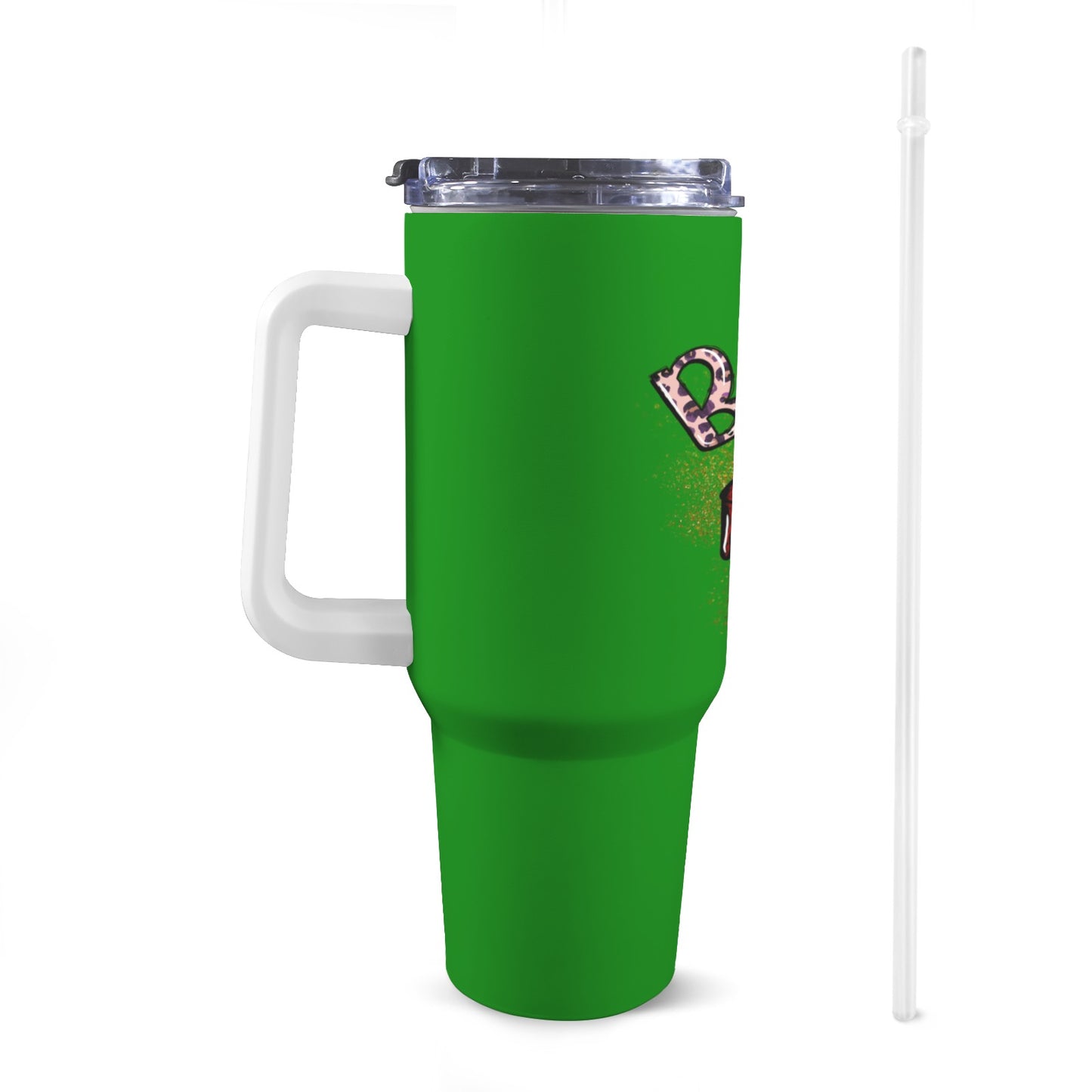 BLACC QUEEN 40oz Tumbler with White Handle