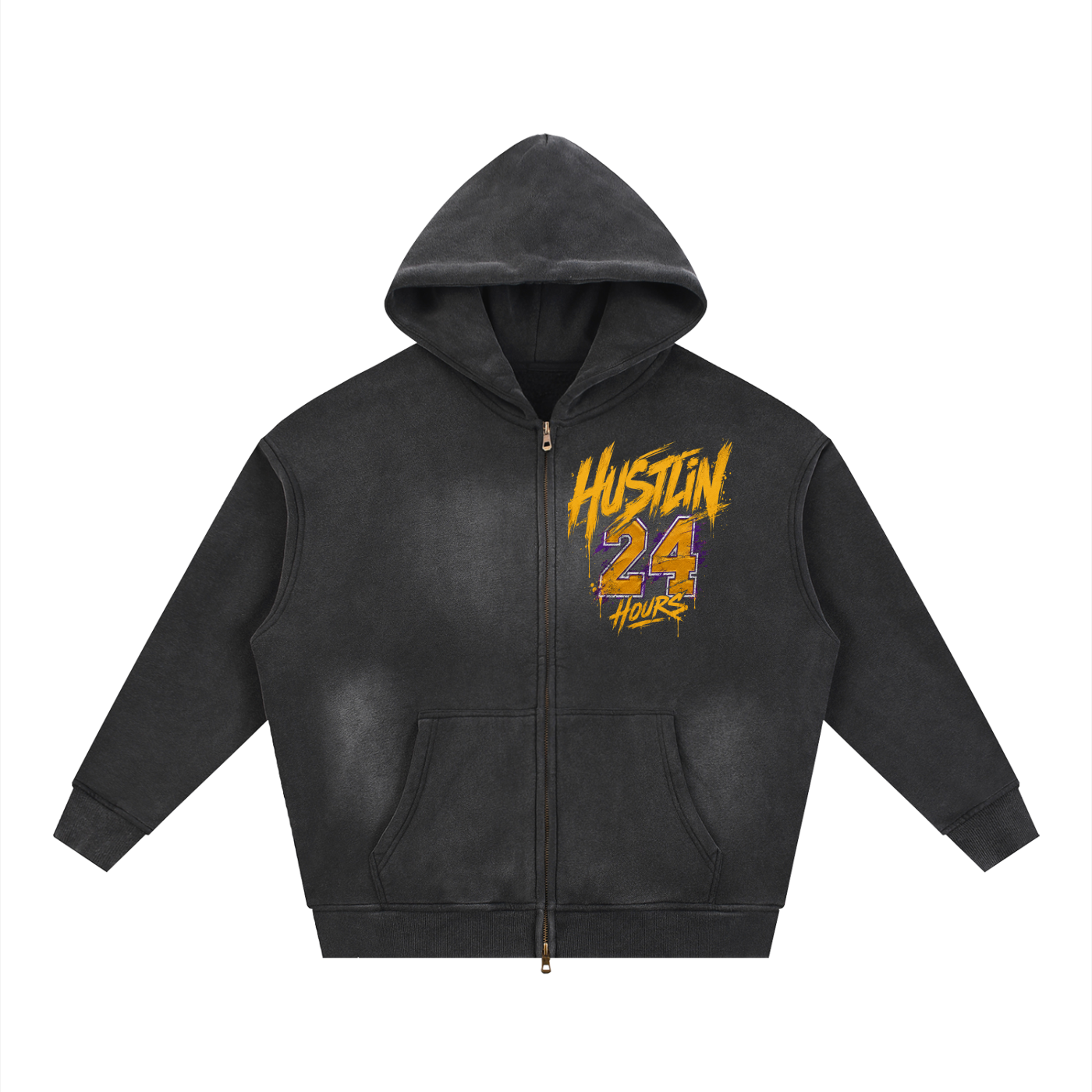 HUSTLIN 24 HOURS Sunfade Boxy Hoodie