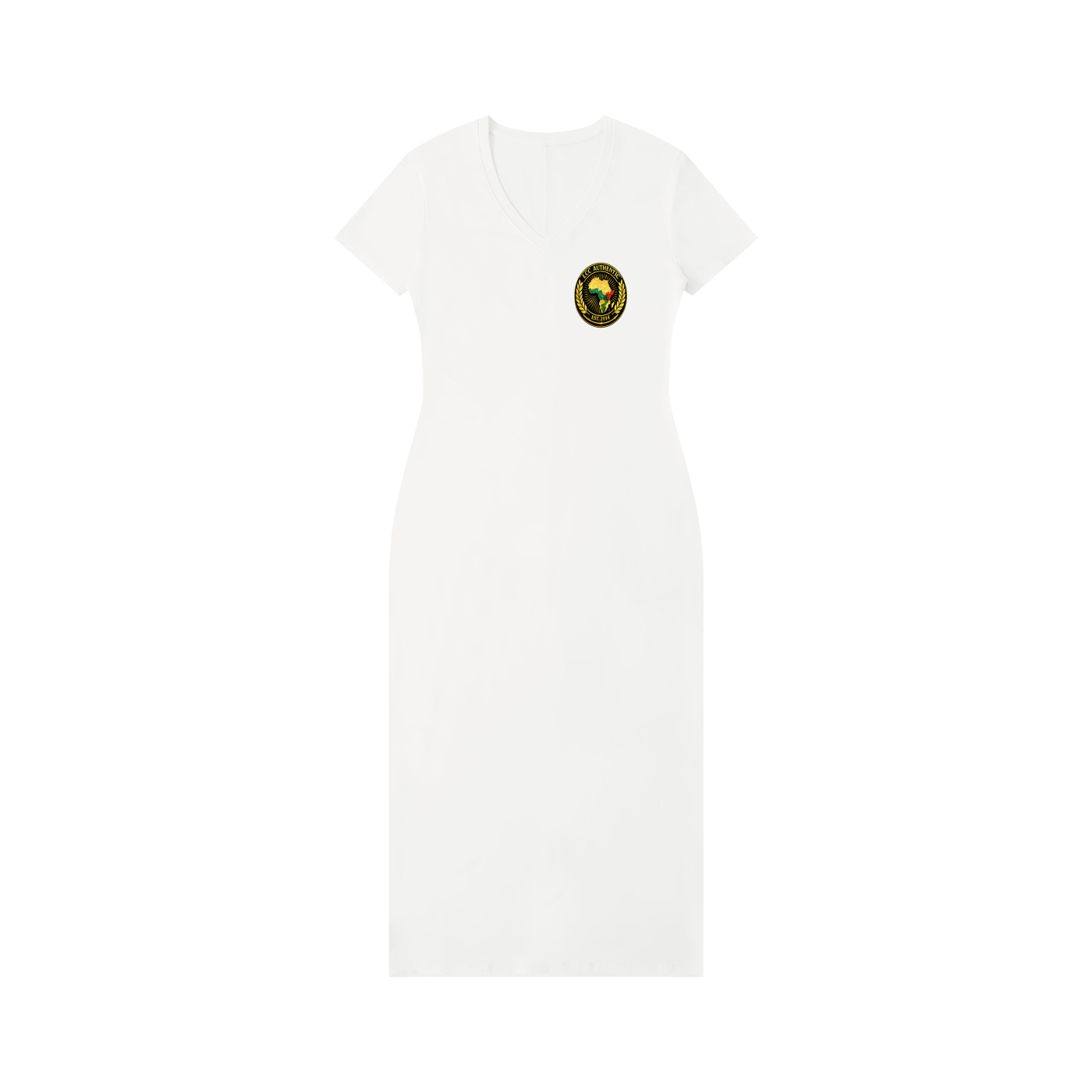 AFRICA PRIDE Women's V-Neck Short Sleeve Maxi Dress