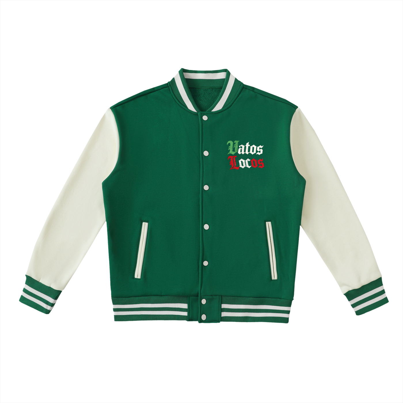 VATO LOCOS Two-Tone Fleeced Varsity Jacket