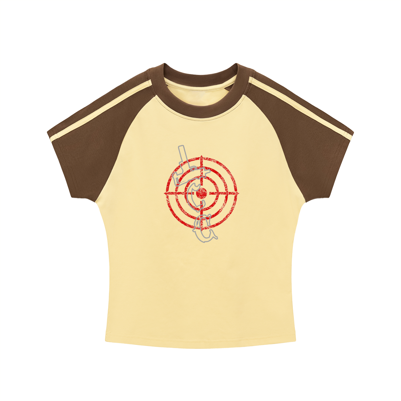 LCC TARGET Contrast Stripes Bodycon Raglan  Sleeve T-Shirt
