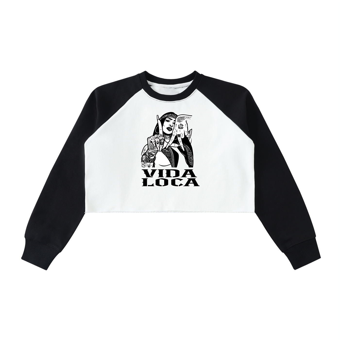 LA VIDA LOCA  Raglan Crop Sweatshirt