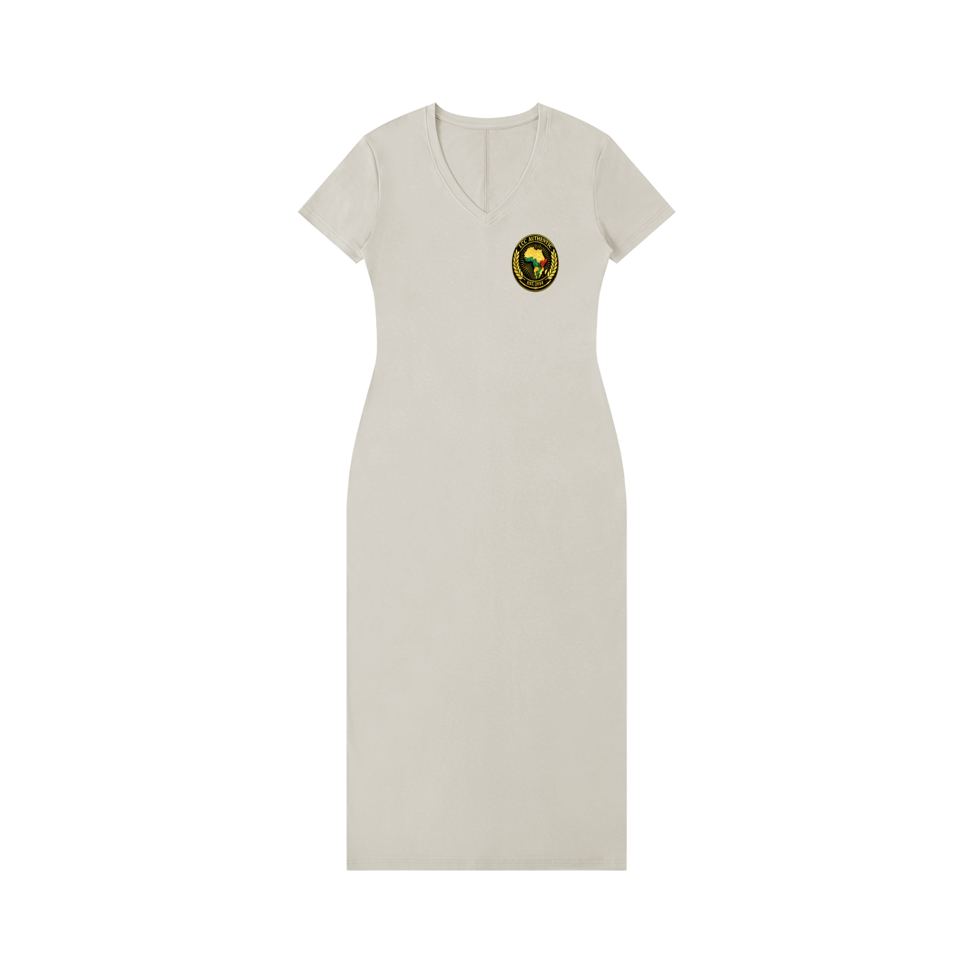 AFRICAN PRIDE Women's V-Neck Short Sleeve Maxi Dress