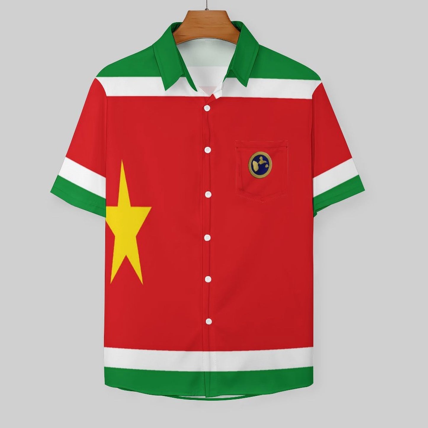 GUADELOUPE Men's Short Sleeve Shirt with Pocket