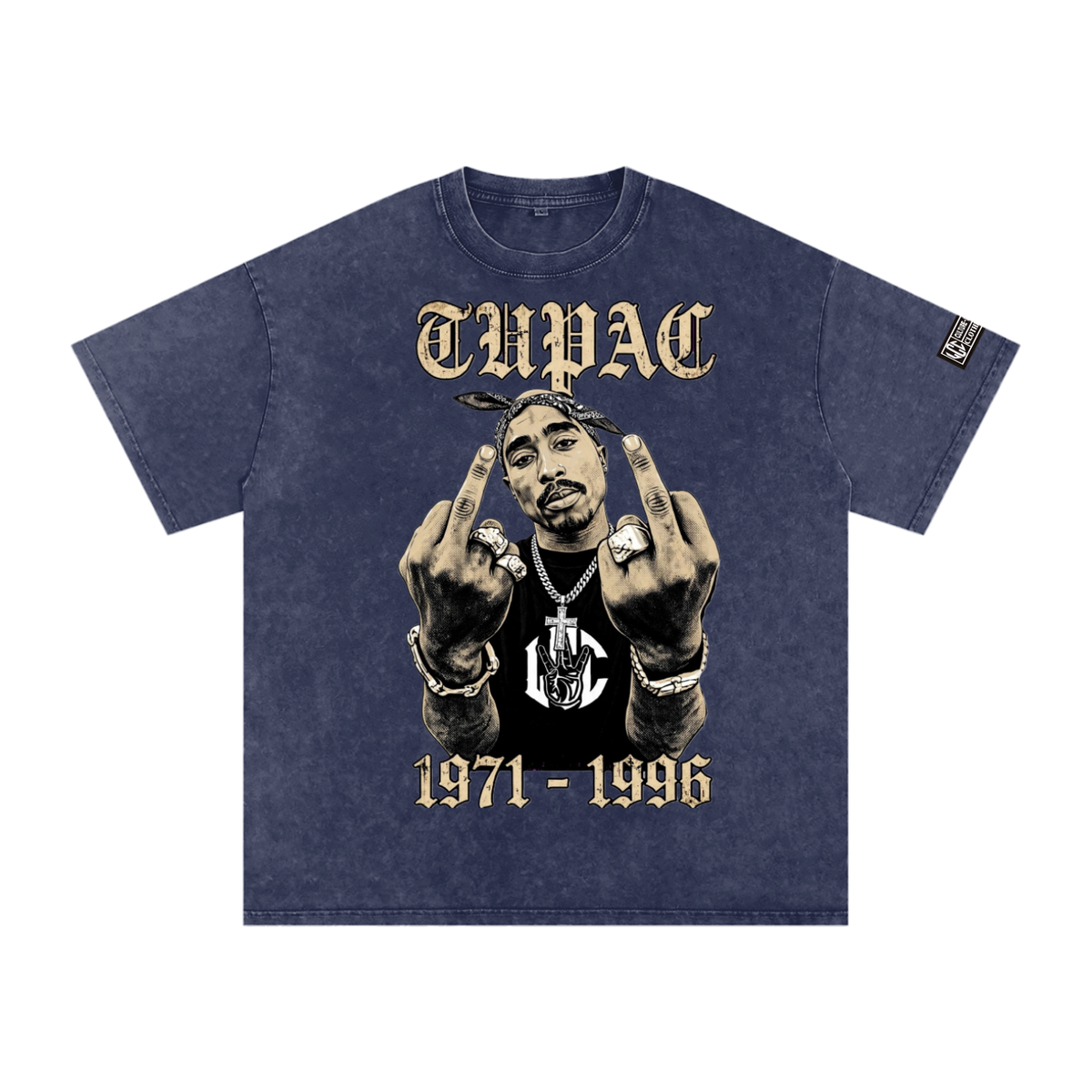 TUPAC Snow Washed Oversized T-Shirt
