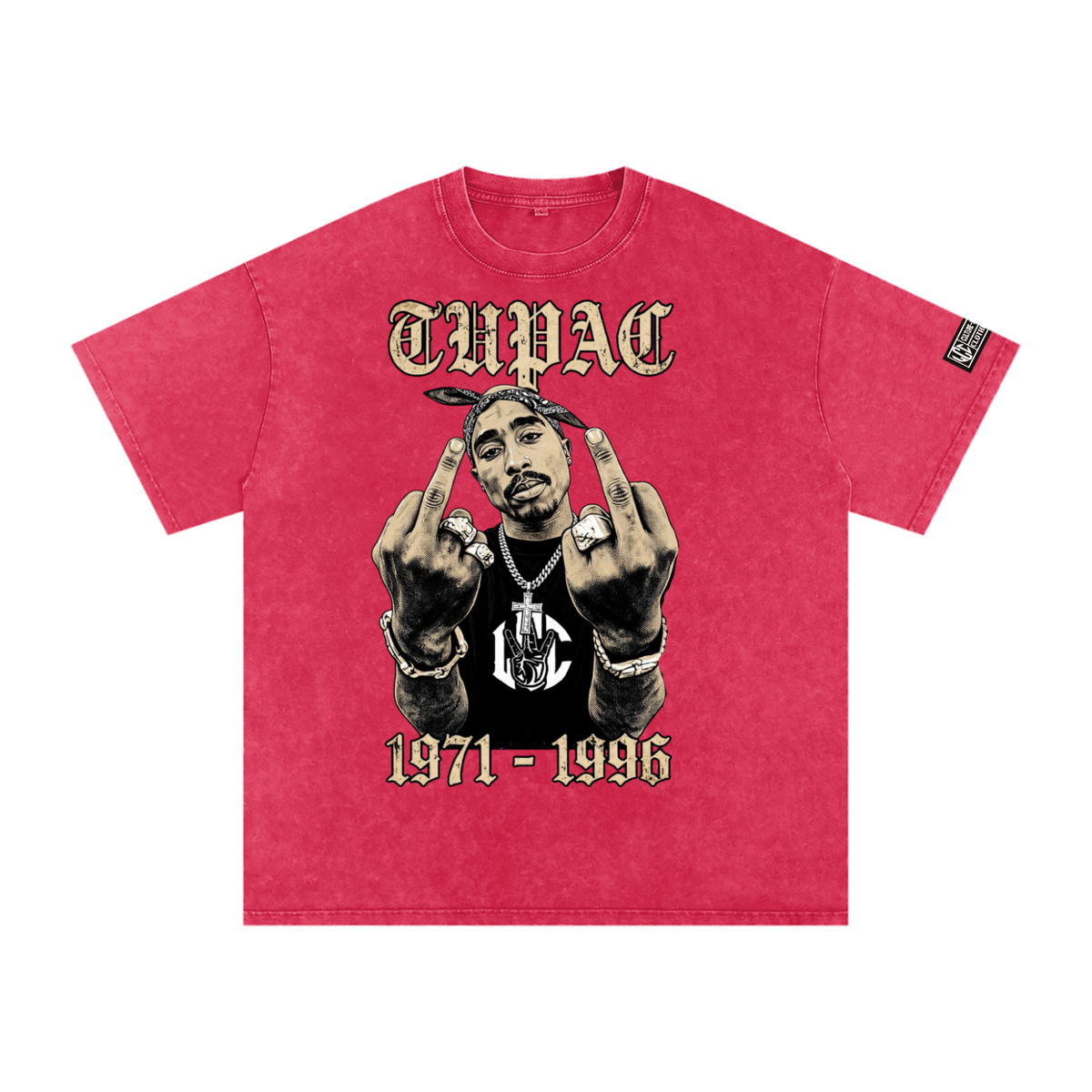 TUPAC Snow Washed Oversized  T-Shirt