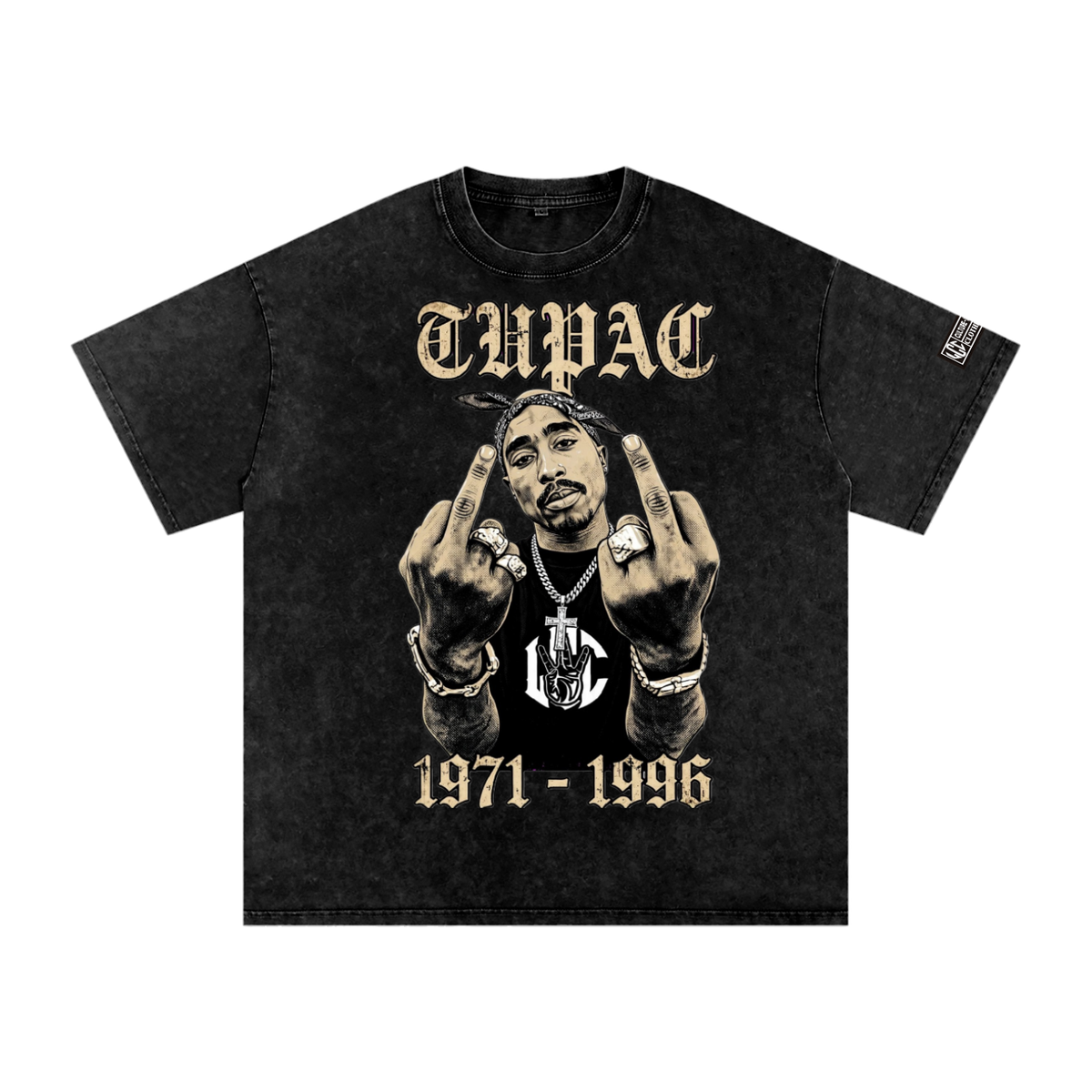 TUPAC Snow Washed Oversized T-Shirt