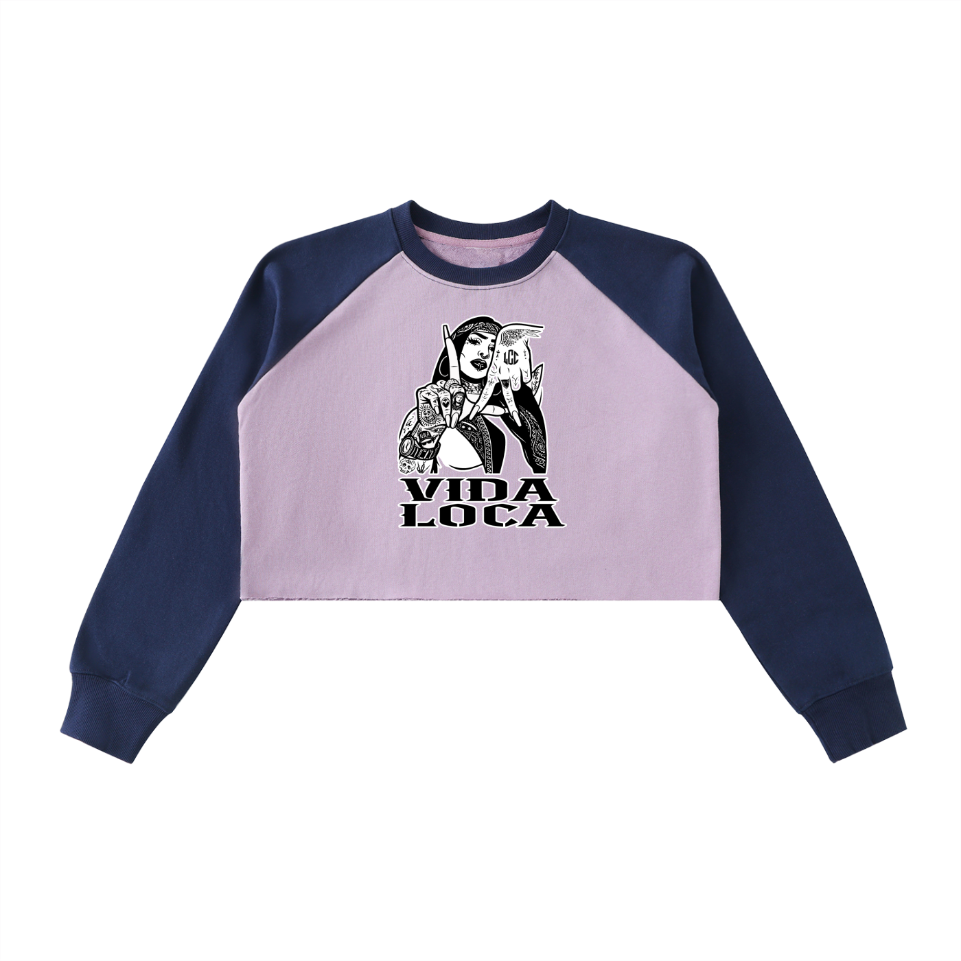 LA VIDA LOCA  Raglan Crop Sweatshirt