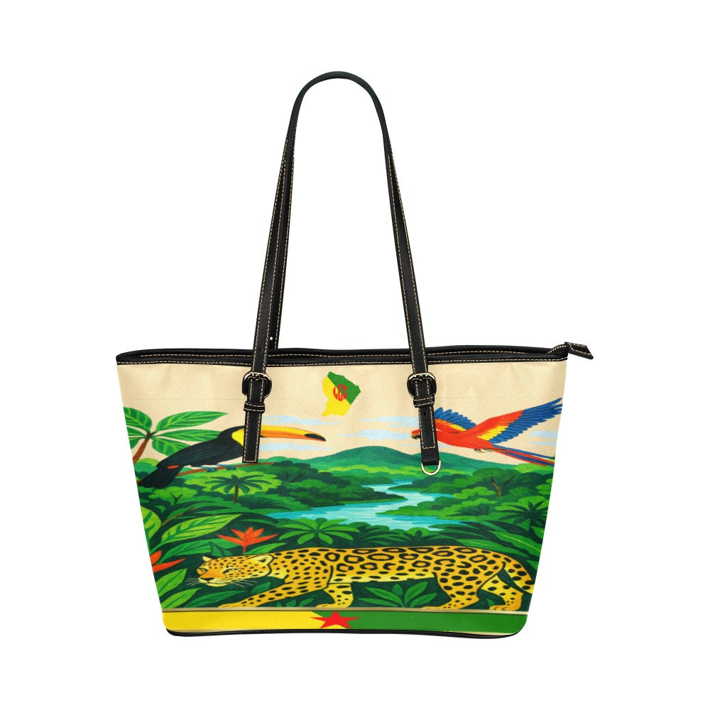 GUYANE PAYSAGE Leather Tote Bag/Large