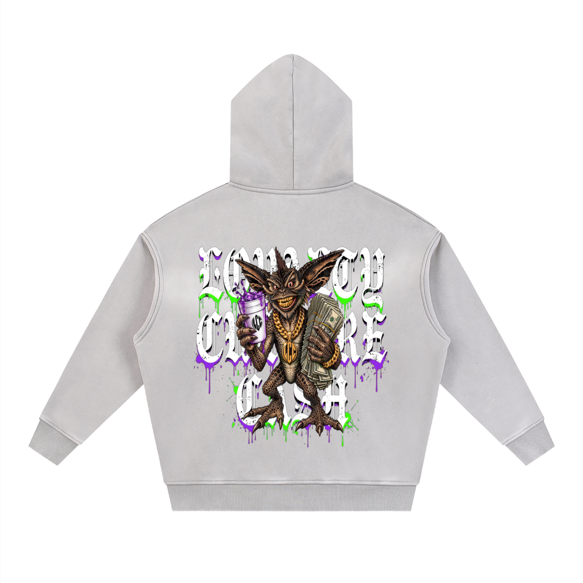 GREMLINS Sunfade Two-way Zipper Boxy Fleece Hoodie