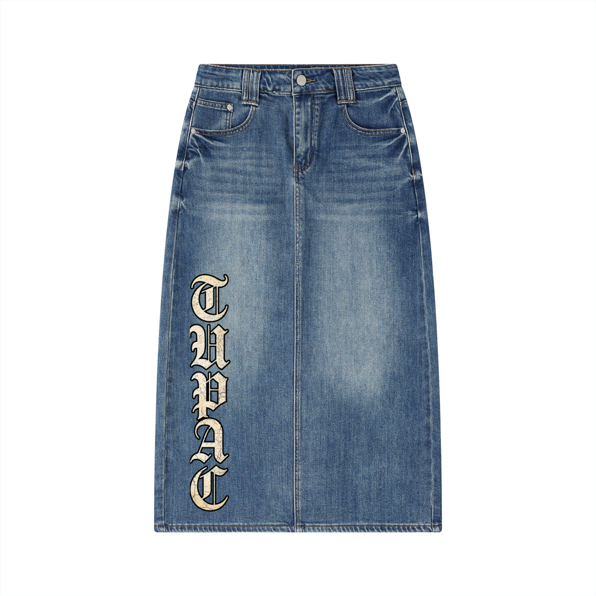 TUPAC Women’s Vintage Wash Denim Skirt