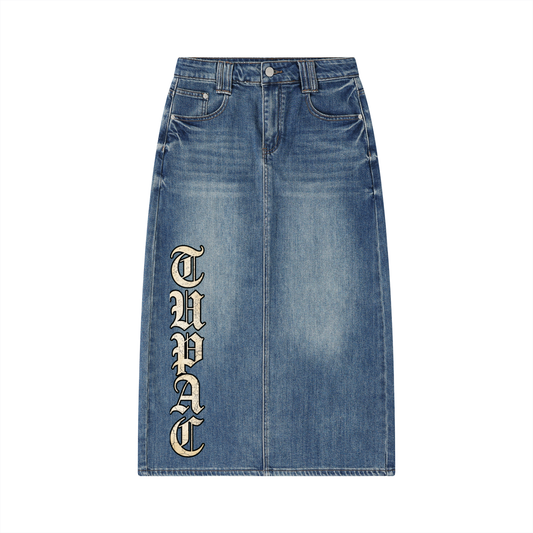 TUPAC Women’s Vintage Wash Denim Skirt