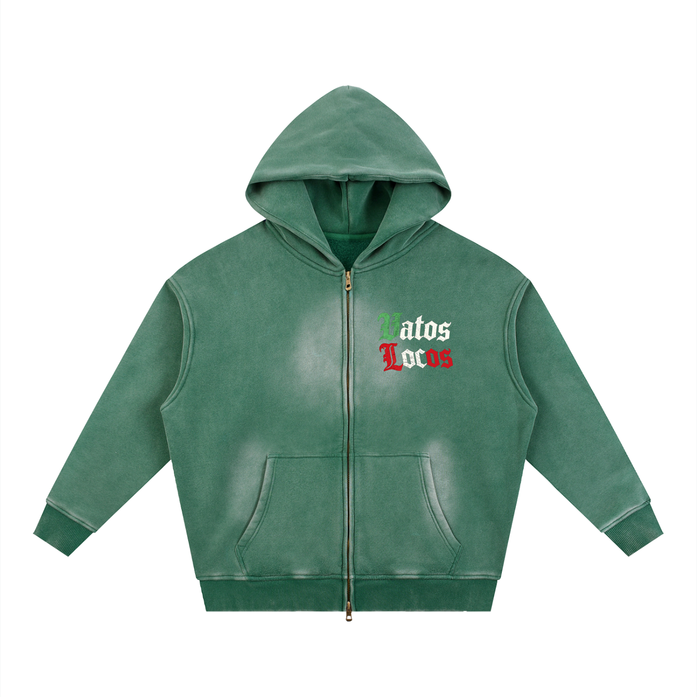 VATOS LOCOS Sunfade Two-way Zipper Boxy Fleece Hoodie